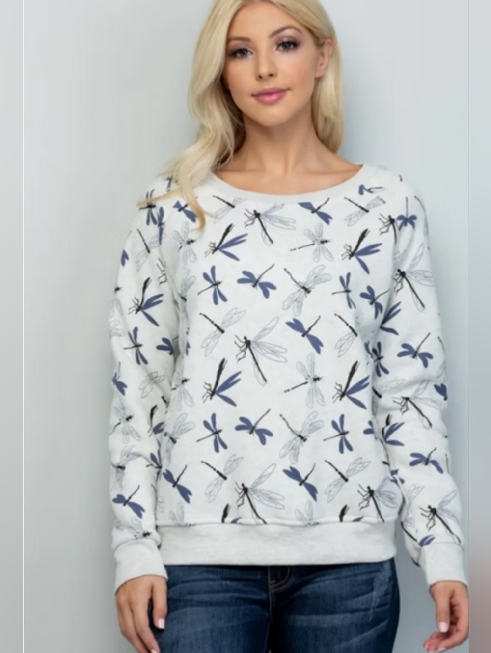Drugonfly Print Womens Sweatshirt, Size L